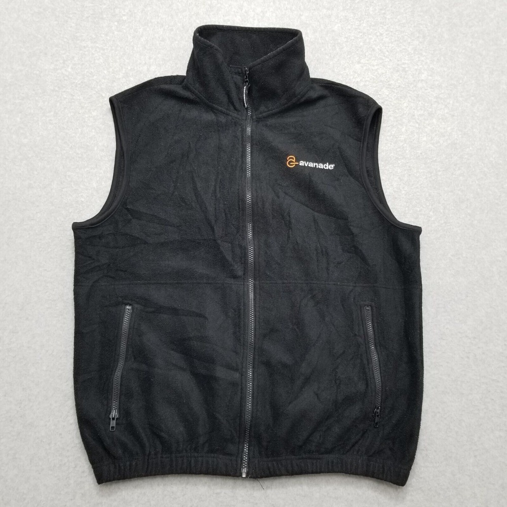 Weatherproof Vest Mens Large Black Sweater Full Zip Mock Neck‎ Pockets Fleece